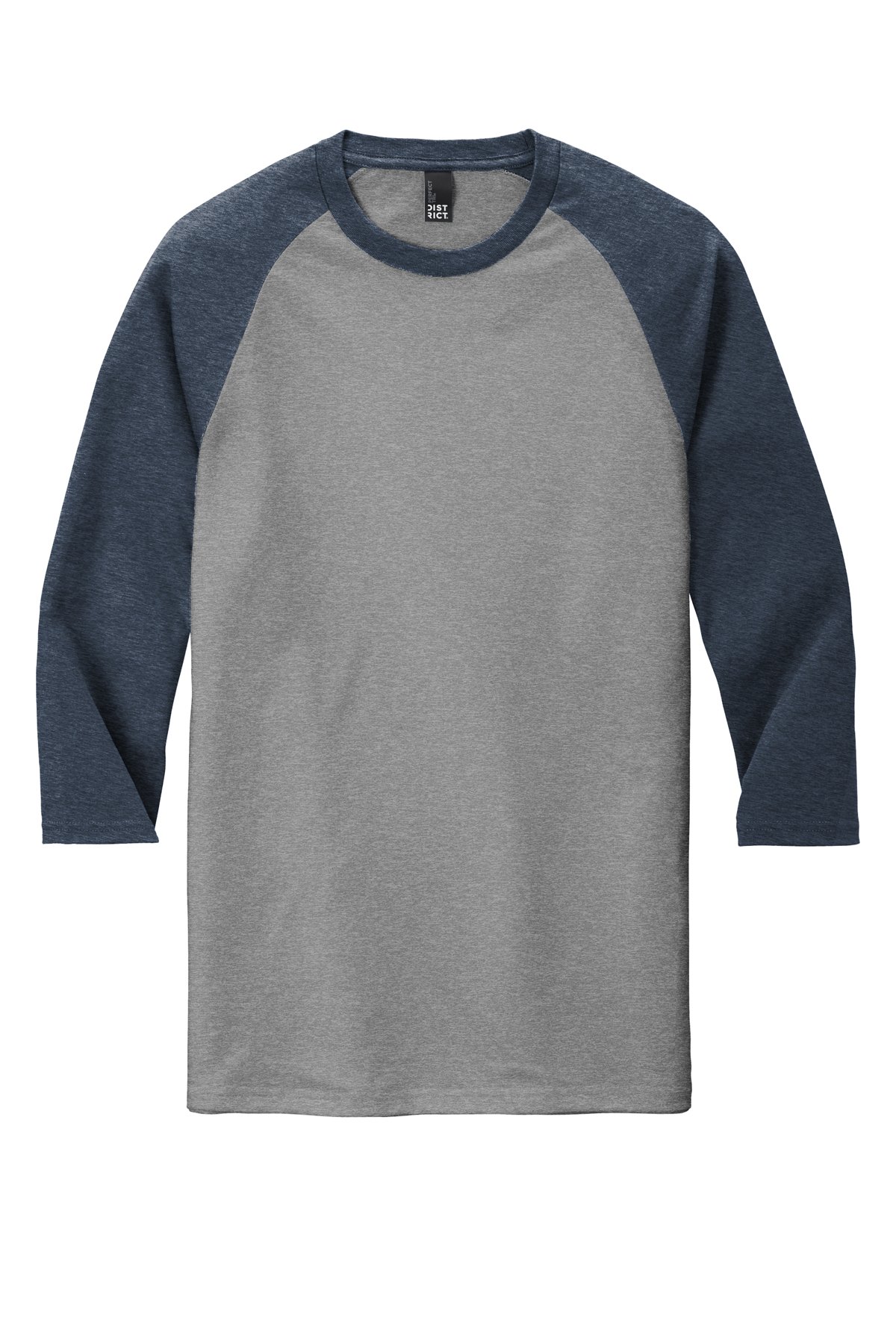 District ® Perfect Tri ® Raglan DM136 01 District navy and grey 3/4-sleeve raglan