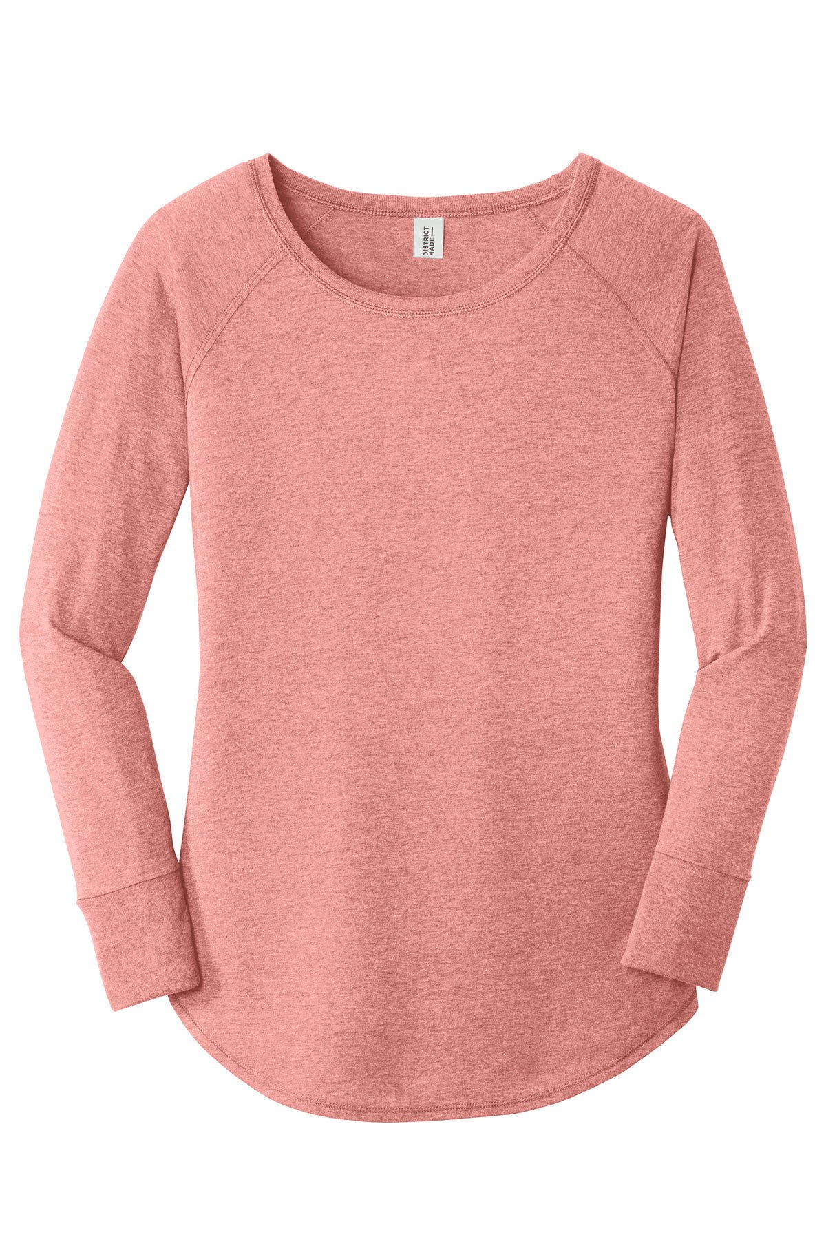 District ® Women’s Perfect Tri ® Long Sleeve Tunic Tee DT132L 01 District woman long sleeve blush tunic tee