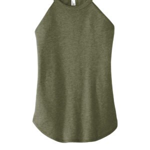 District woman green tank
