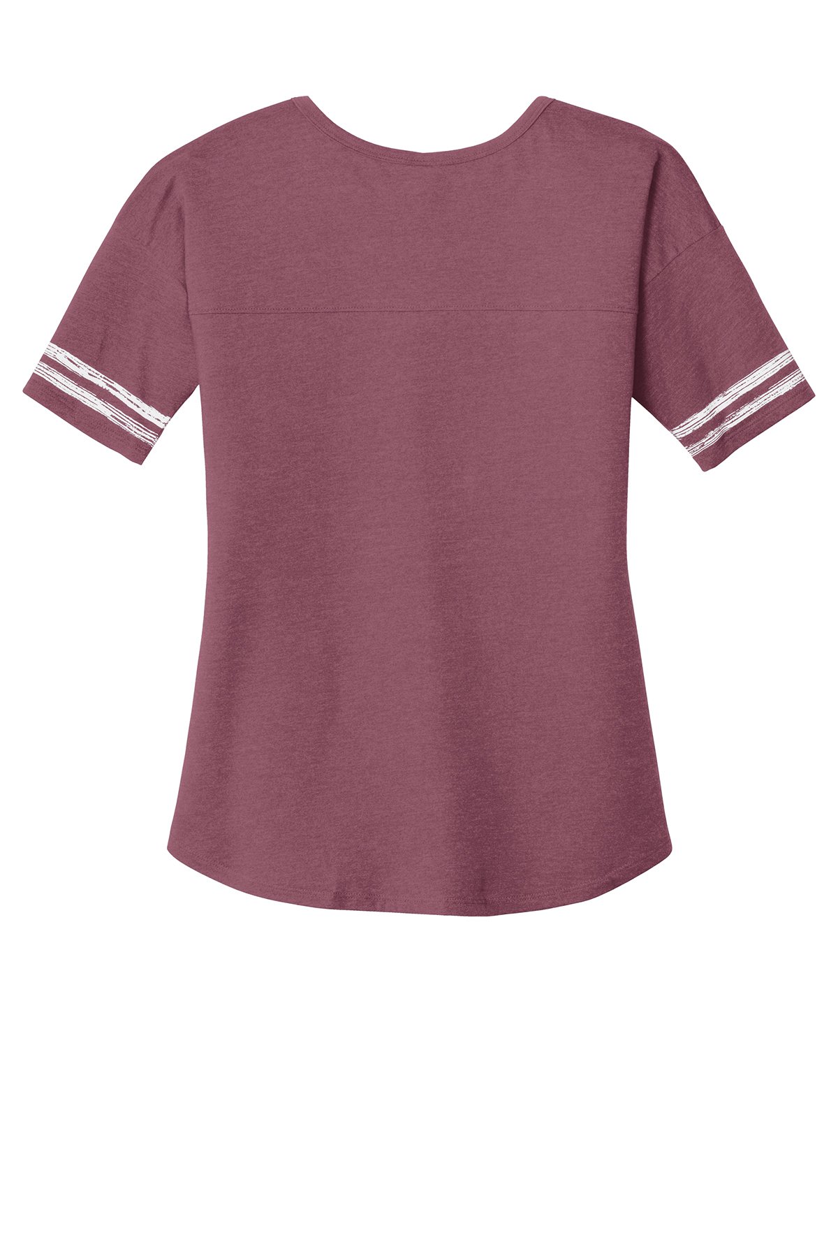 District ® Women’s Scorecard Tee DT487 02 District woman cardinal and white tee