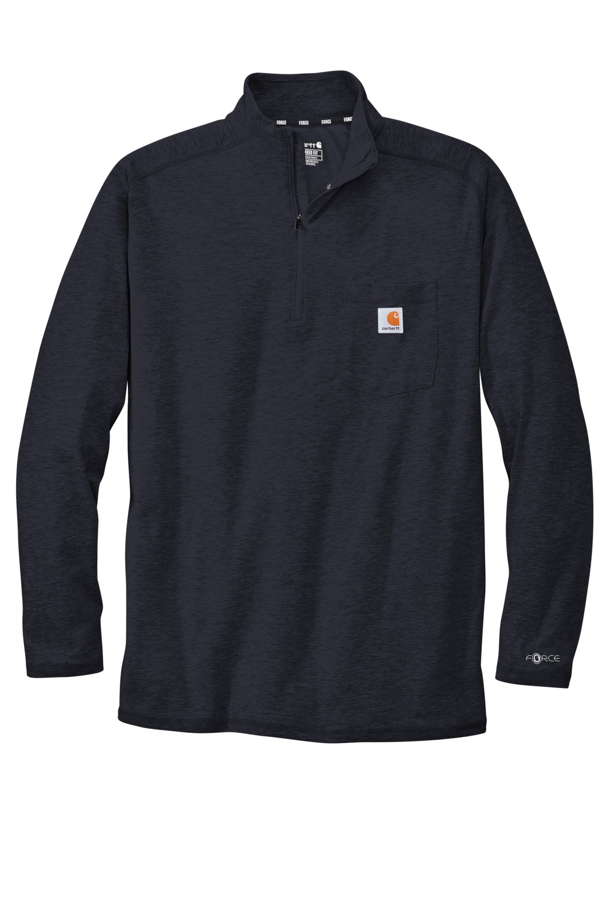 CT104255_navy_flat_front Carhartt Force® 1/4-Zip Long Sleeve T-Shirt