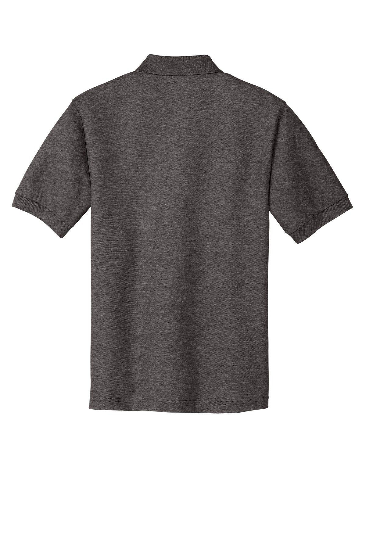 K500ES_charcoalgreyhthr_flat_back Port Authority Extended Size Silk Touch Polo