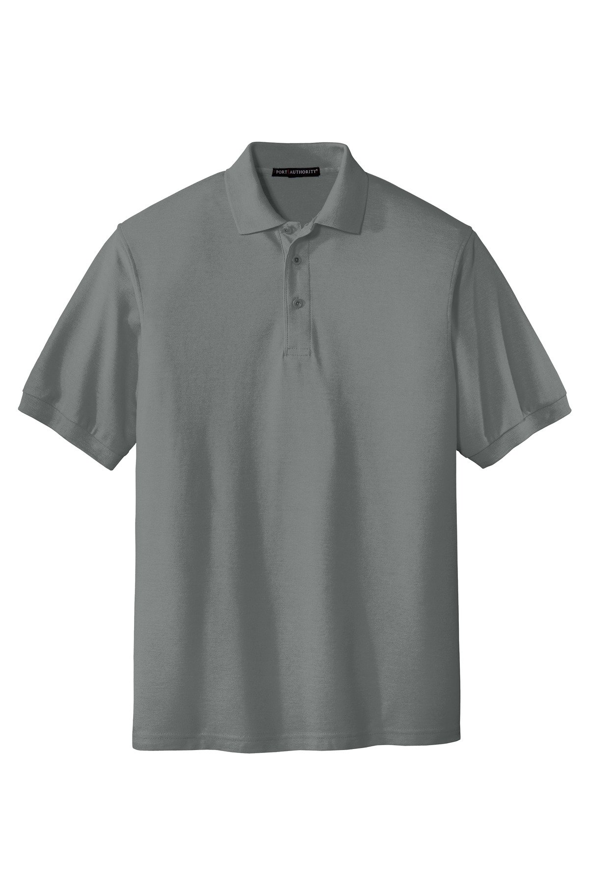 K500_coolgrey_flat_front Port Authority Extended Size Silk Touch Polo