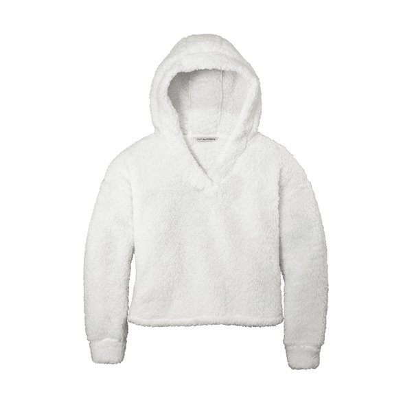Port Authority Ladies Cozy Fleece Hoodie.Marshmallow Port Authority Ladies Cozy Fleece Hoodie