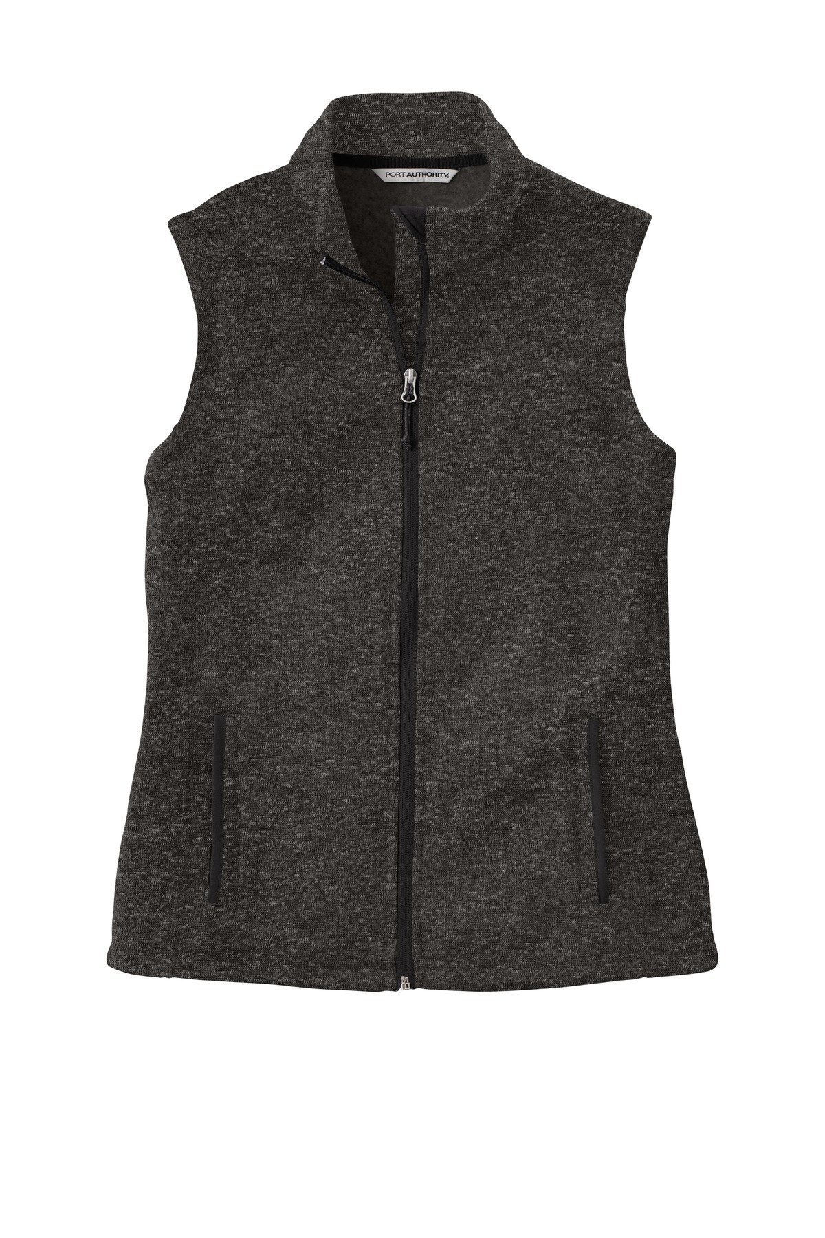 Port Authority Ladies Sweater Fleece Vest L236blackfront Port Authority Ladies Sweater Fleece Vest