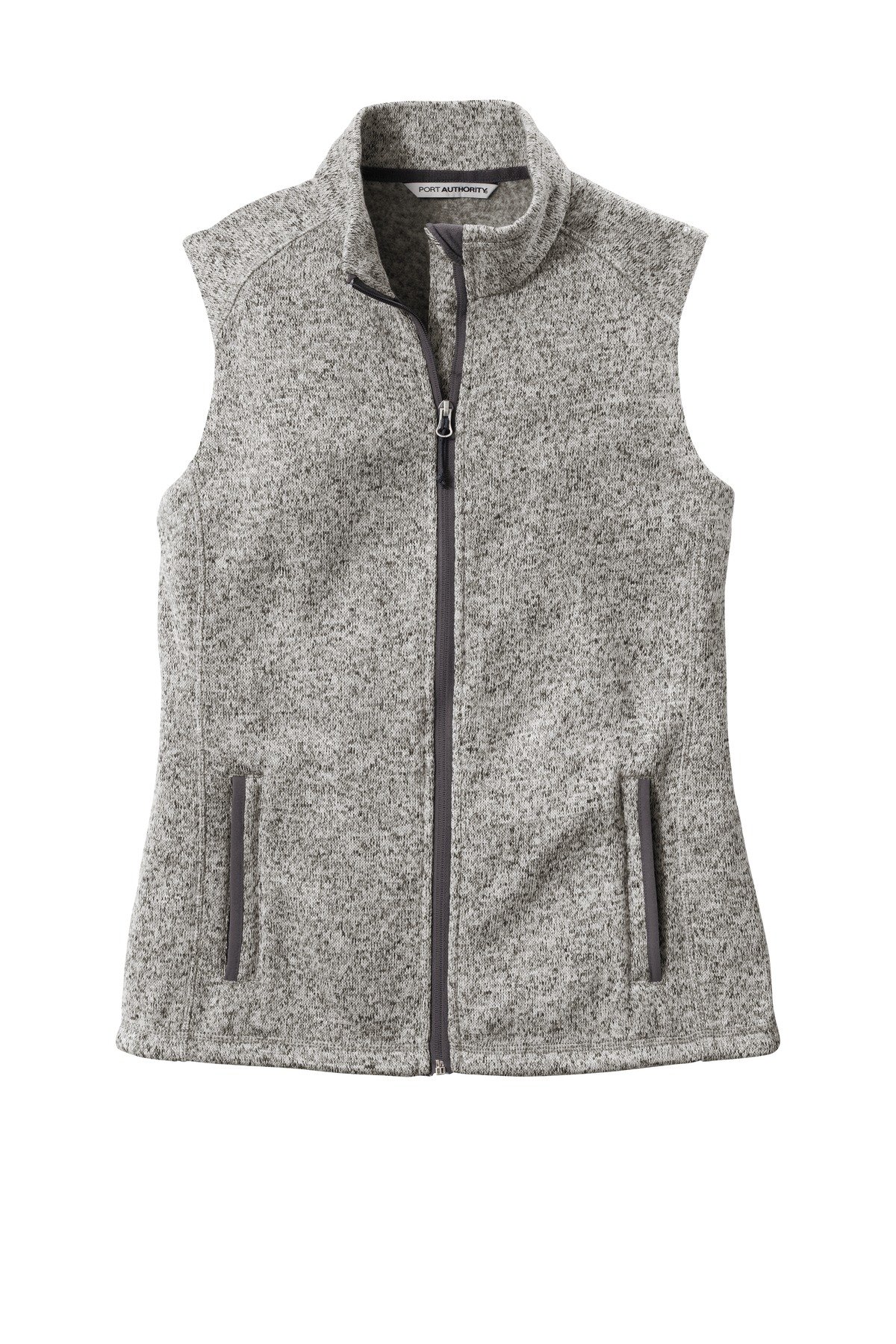 Port Authority Ladies Sweater Fleece Vest L236greyfront Port Authority Ladies Sweater Fleece Vest L236