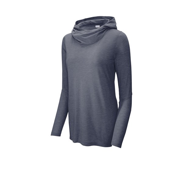 Sport-Tek Ladies PosiCharge Tri-Blend Wicking Long Sleeve...truenavy Sport-Tek Ladies PosiCharge Tri-Blend Wicking Long Sleeve